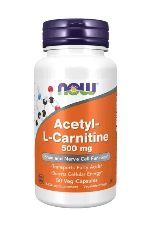 Acetyl-L-Carnitine 500 mg 50 vegetable capsules NOW Foods Crafted