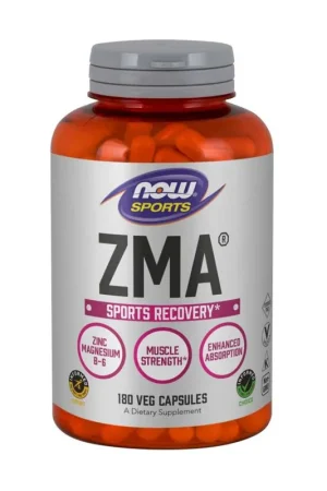 ZMA sports recovery 180 vegetable capsules NOW Foods Genuine