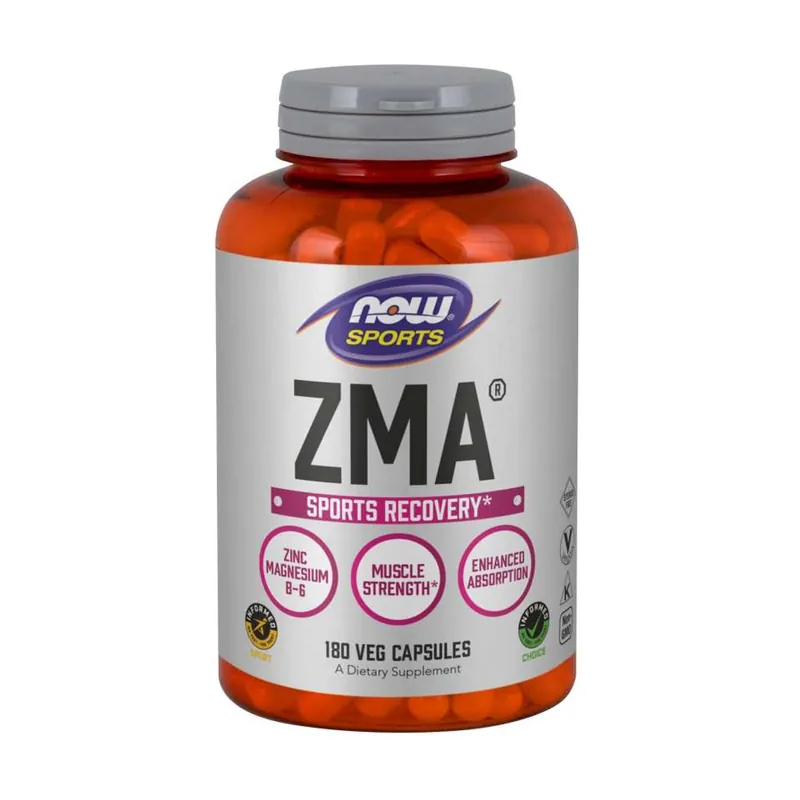ZMA sports recovery 180 vegetable capsules NOW Foods Genuine
