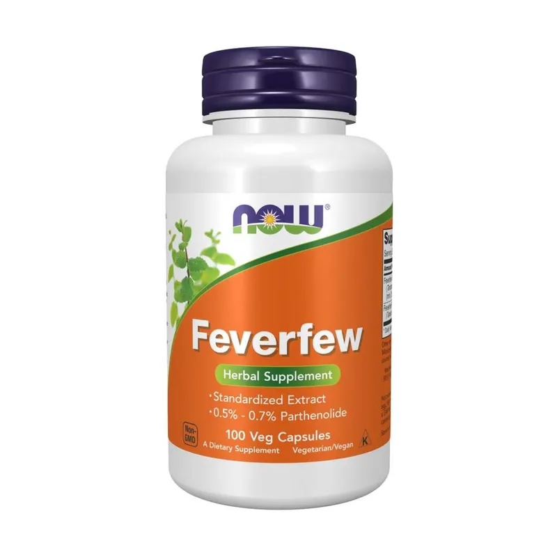 Price Drop Feverfew 100 vegetable capsules NOW Foods
