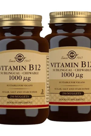 Chewable/sublingual Vitamin B12 Pack 2x250 1000mg tablets Solgar Exclusive Offer
