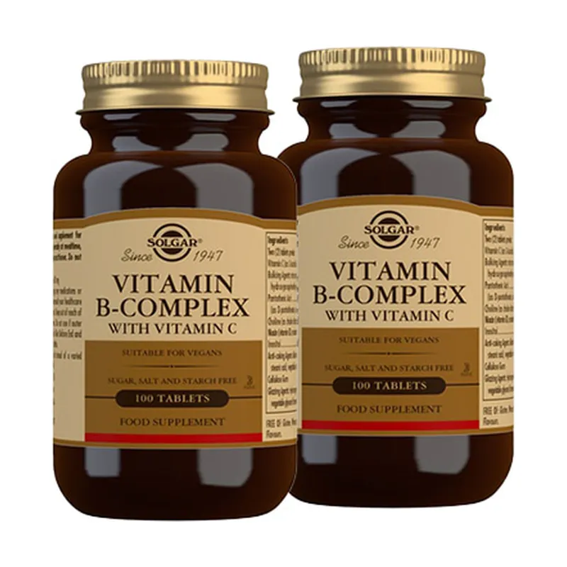 B Complex Pack with Vitamin C 2x100 tablets Solgar Brand New
