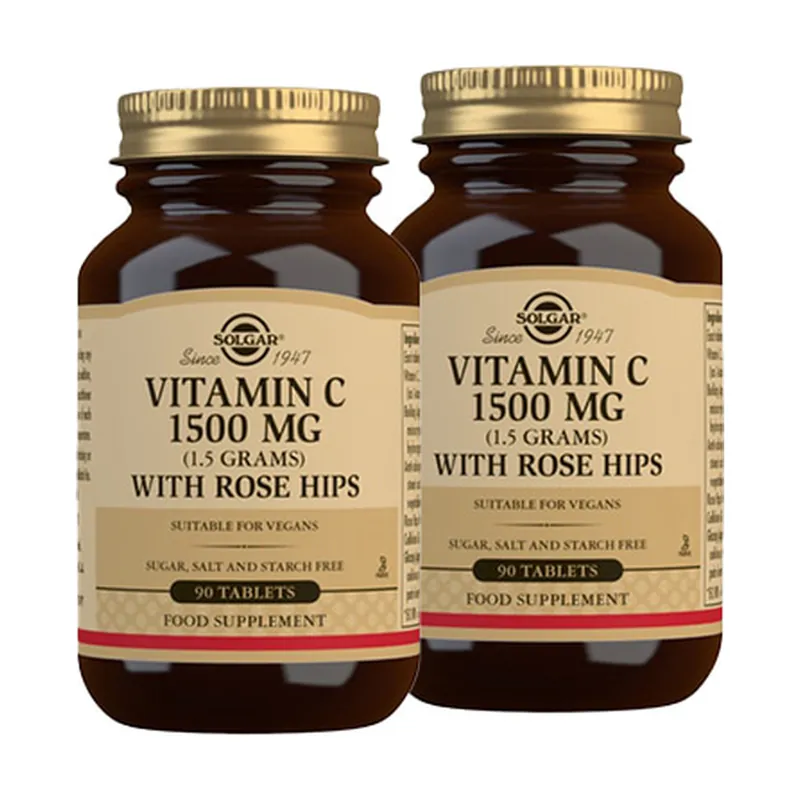 Clearance Pack Rose Hips Vitamin C with rose hips 1500 mg 2x90 1500mg (1500mg) tablets Solgar
