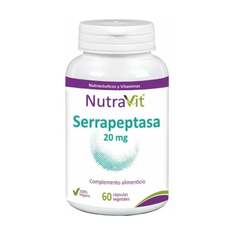 Nutravit Serrapeptase 60 vegetable capsules of 450mg NutraVit Direct From Factory