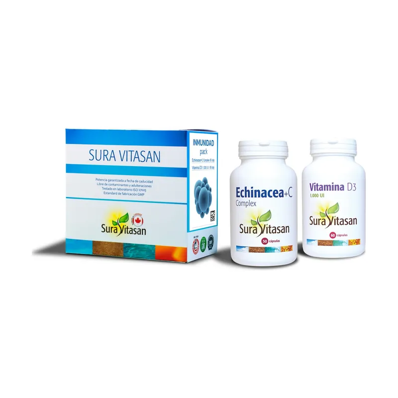 Big Sale Immunity pack Echinacea+C Complex + Vitamin D3 50 + 60 capsules Sura Vitasan