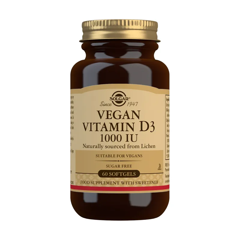 Vegan Vitamin D3 1000IU 60 capsules Solgar Genuine