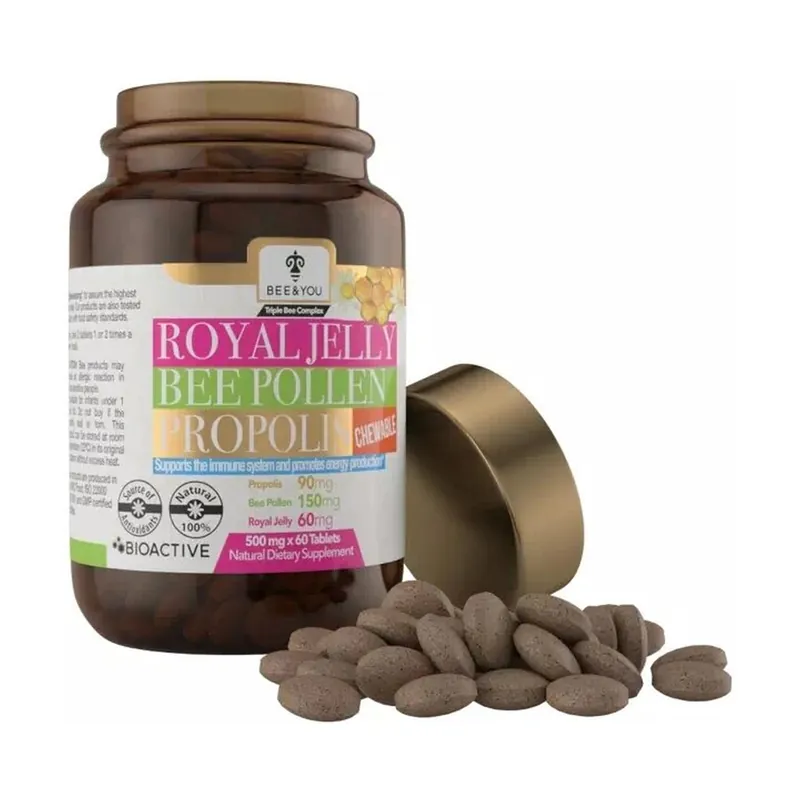 Royal jelly, pollen and propolis in tablets (children) 60 chewable tablets of 500mg Bee&You Limited Time
