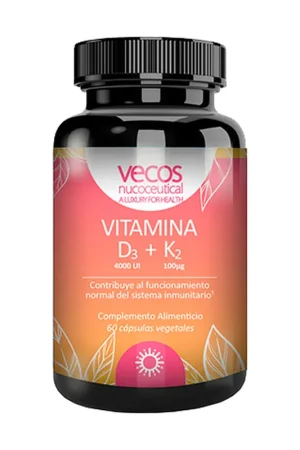 Vitamin D3 and Vitamin K2 60 vegetable capsules Vecos Top Pick