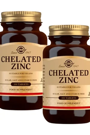 Express Delivery Chelated Zinc Pack 2 units of 100 tablets Solgar
