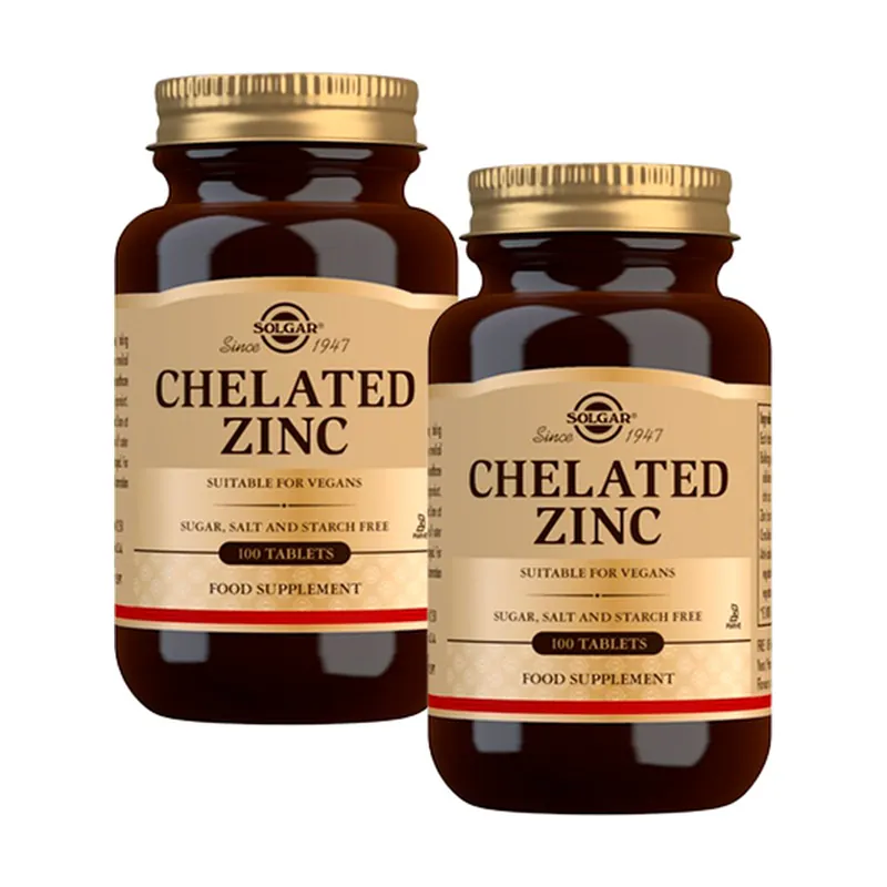 Express Delivery Chelated Zinc Pack 2 units of 100 tablets Solgar