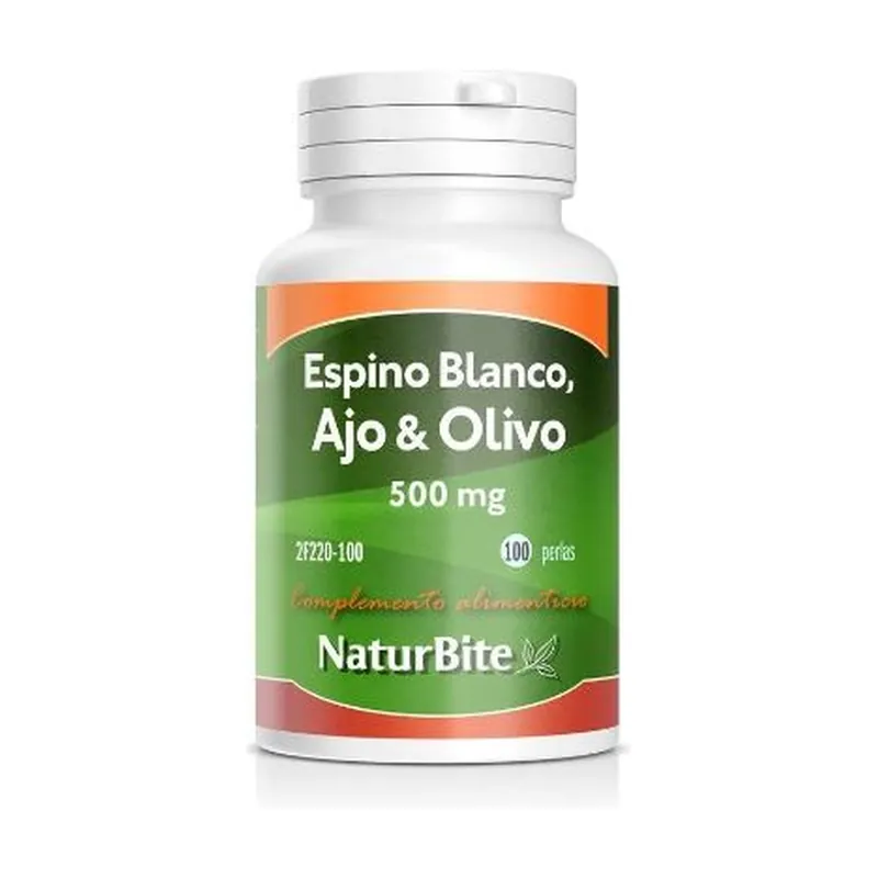 Hawthorn, garlic and olive 500mg 100 softgels of 500mg Naturbite Genuine