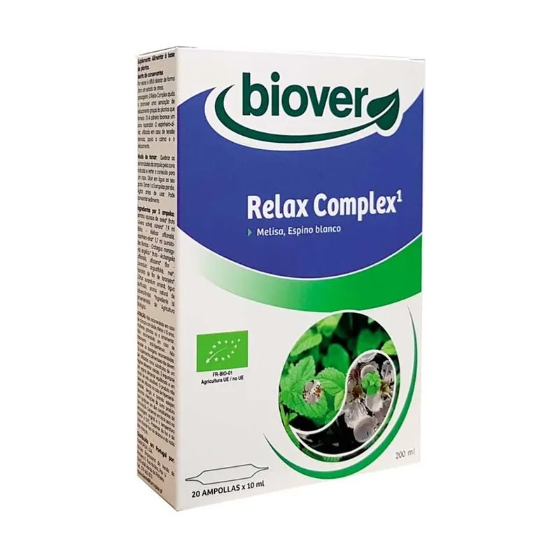 Relax complex, rest and wellness 20 ampoules of 10ml Biover Certified