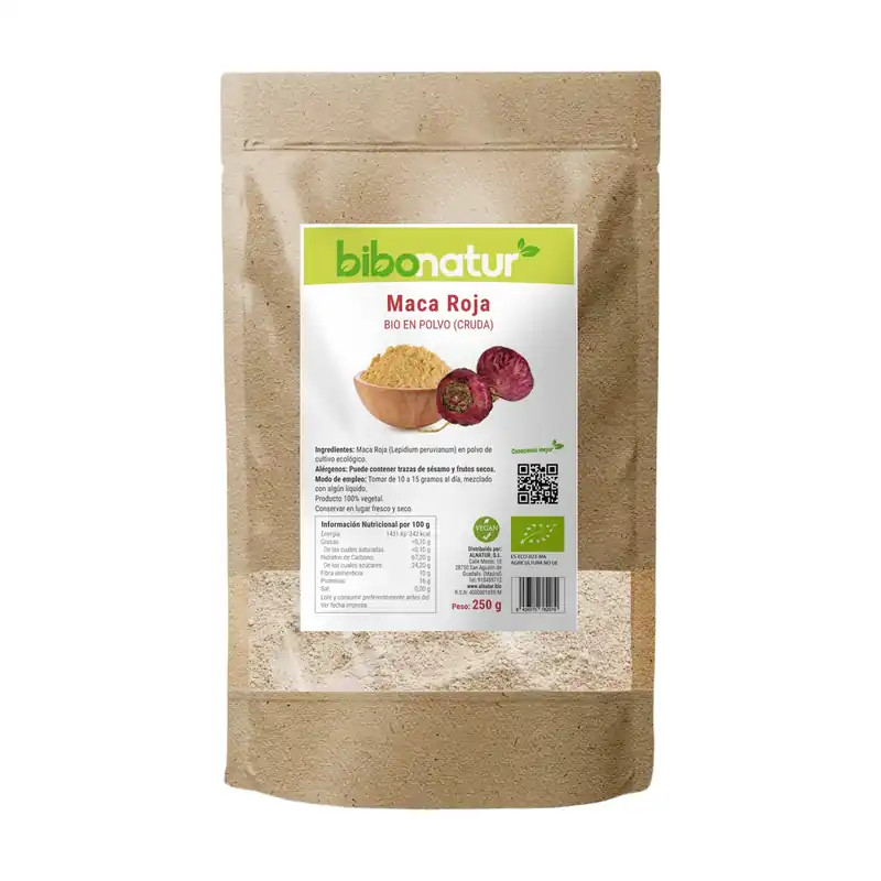 Red Maca Powder Eco 250 g of powder Bibonatur Latest