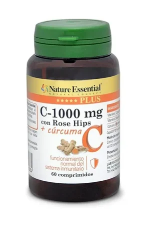 Vitamin c 1000mg +rose hips+ turmeric 60 tablets Nature Essential Hassle-Free Returns