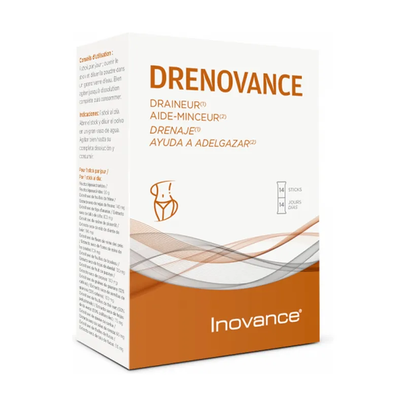 Drenovance detox and fluid retention 14 sticks of 3g Inovance Buy Today