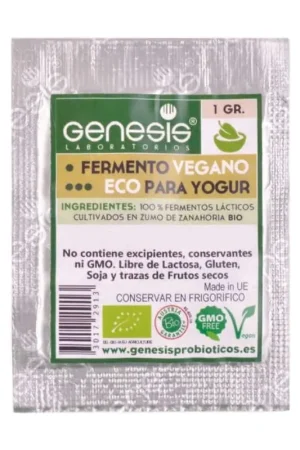 Organic and vegan yogurt fermentation 1 packets Génesis Probióticos Crafted