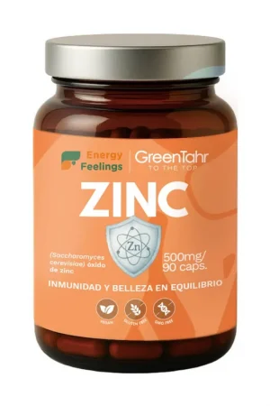 Zinc with saccharomyces cerevisiae 90 capsules of 500mg Energy Feelings Must Have
