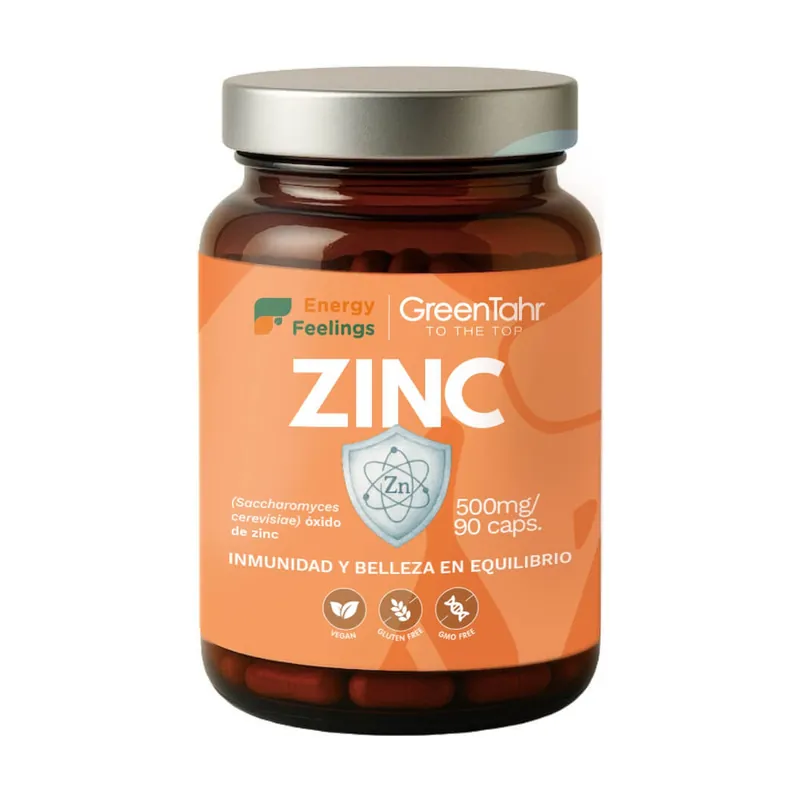 Zinc with saccharomyces cerevisiae 90 capsules of 500mg Energy Feelings Must Have