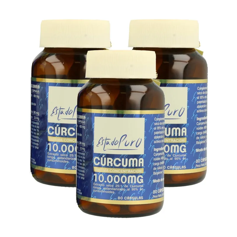 Turmeric pack 10,000 mg 3 units of 80 capsules Estado Puro Trending