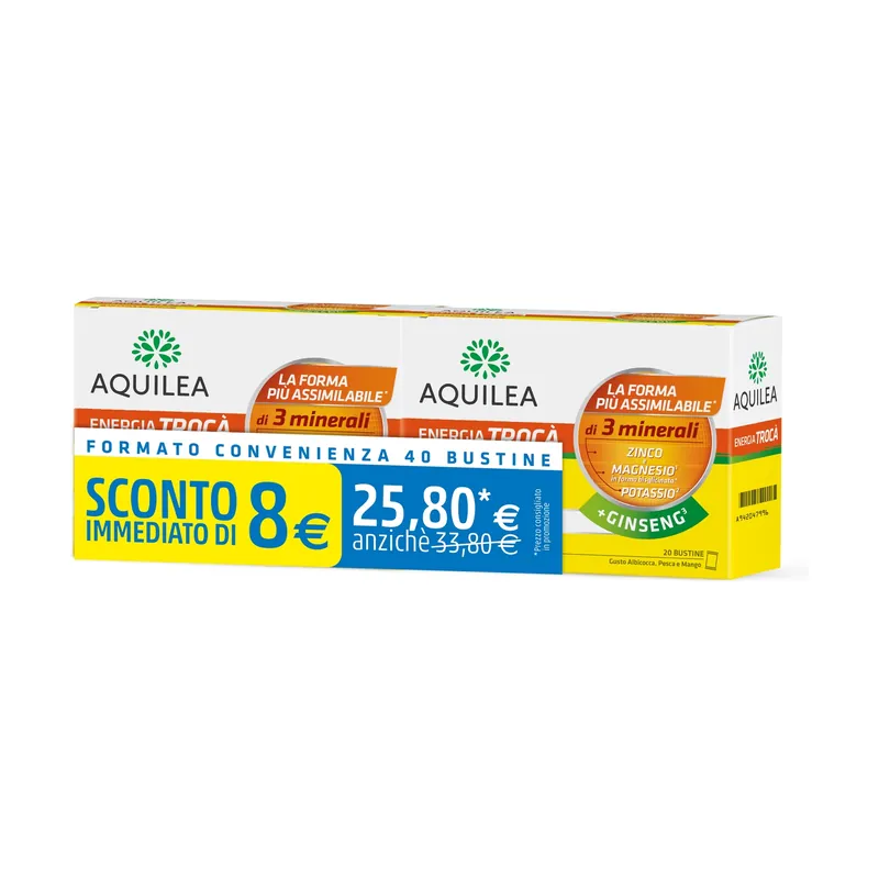 Aquilea energy trocà + ginseng 2 units of 20 sachets Aquilea Discount