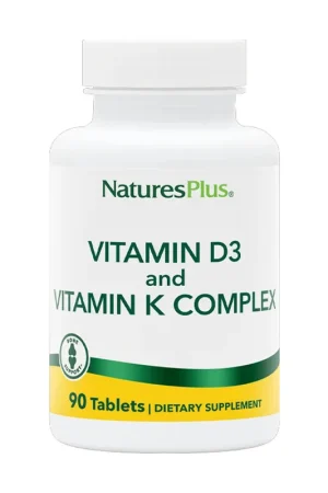 Vitamin D3 + K2 90 tablets Natures Plus Latest