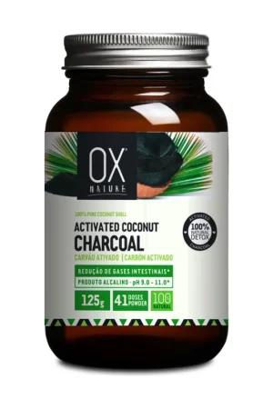 Activated charcoal from coconut shell 125 g of powder Ox Nature Free Returns