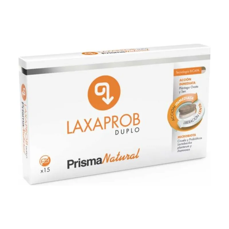 Laxaprob duplo intestinal transit 15 tablets of 870mg Prisma Natural Low Price