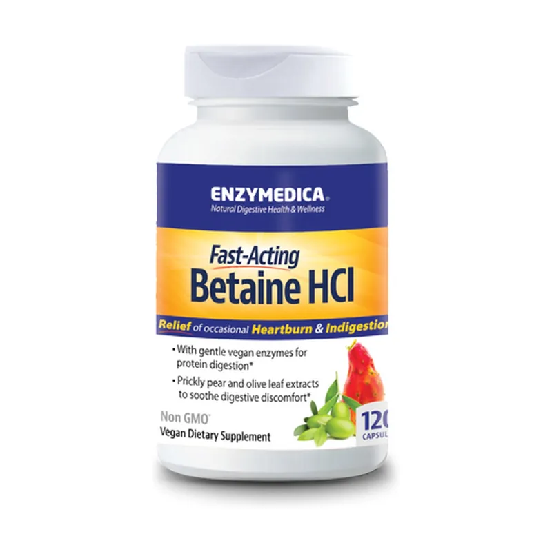 Limited Time Betaine HCL 120 vegetable capsules Enzymedica