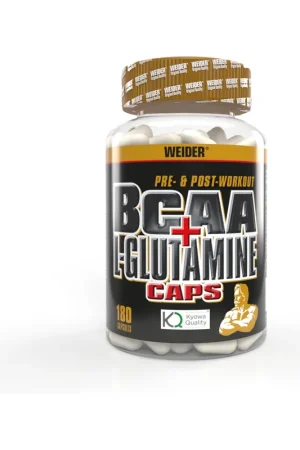 BCAA + L-glutamine muscle mass 180 capsules Weider Free Returns