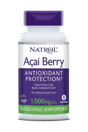 Acai berry antioxidant 75 vegetable capsules of 500mg Natrol Fresh Stock
