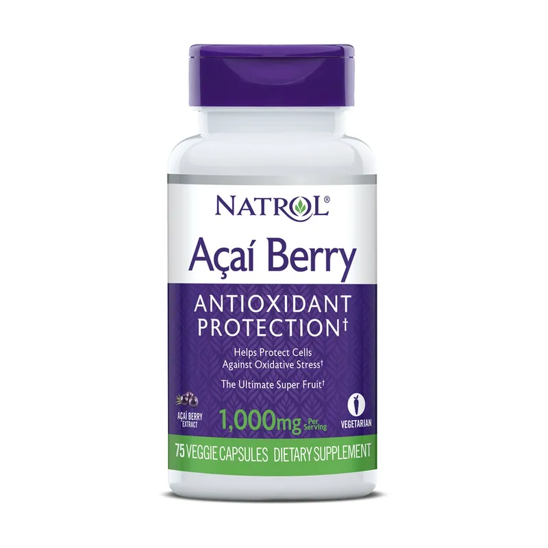 Acai berry antioxidant 75 vegetable capsules of 500mg Natrol Fresh Stock