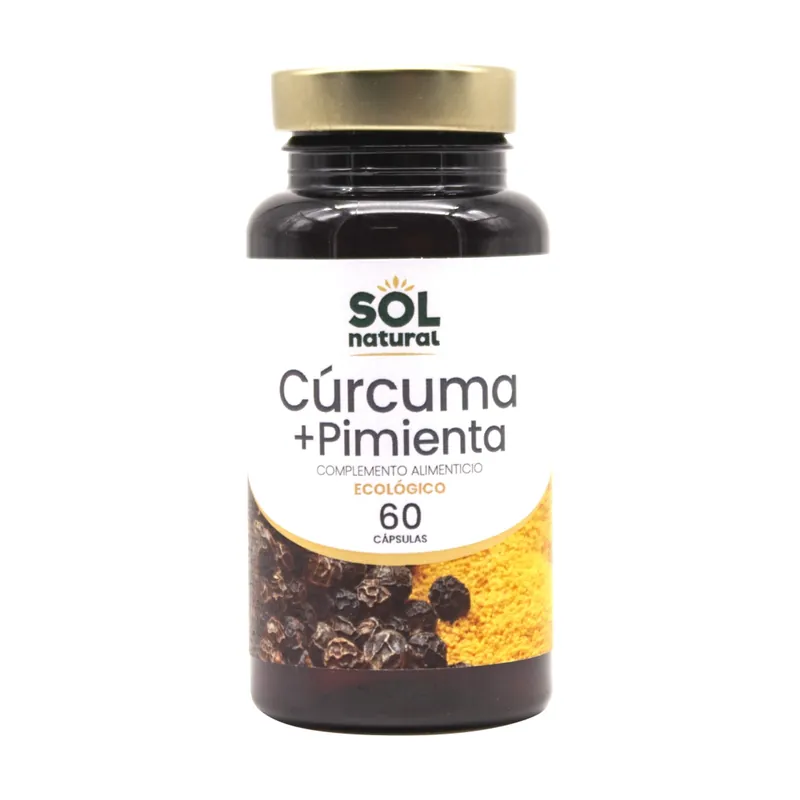 Don't Miss Out Organic turmeric and black pepper 60 capsules of 34.5g Sol Natural