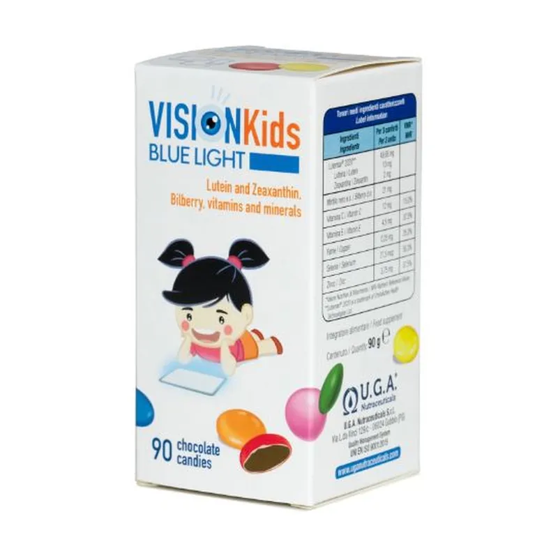 Best Seller Vision kids blue light chocolate 90 sweets Uga Nutraceuticals