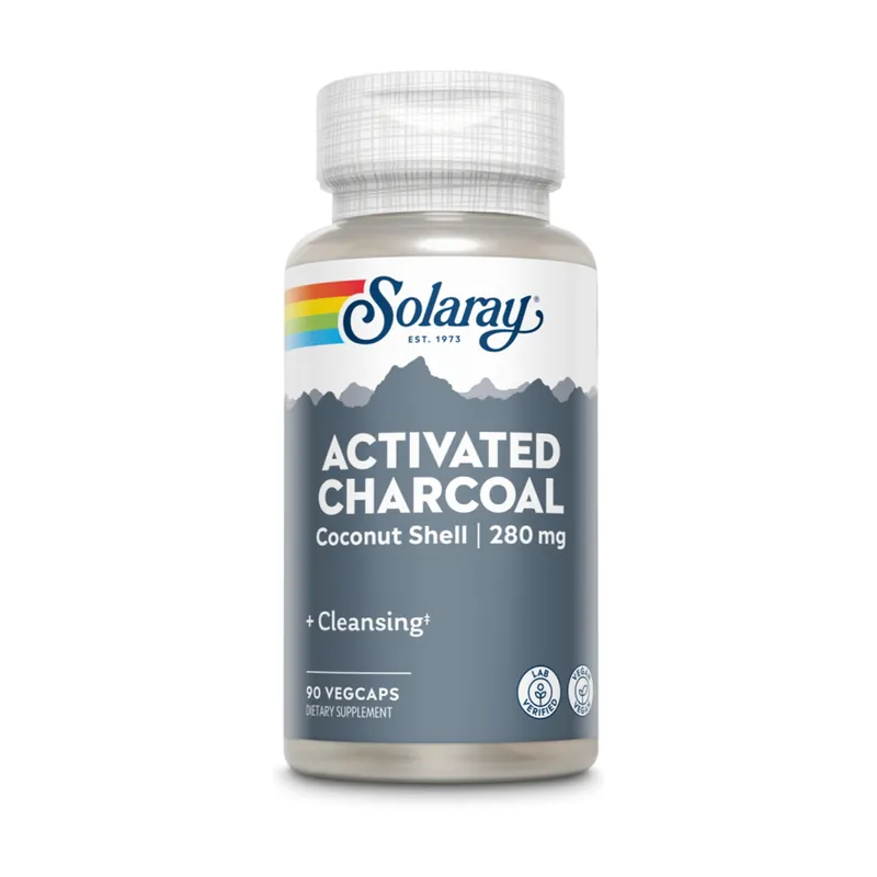 Charcoal activated 90 capsules Solaray Fresh Stock
