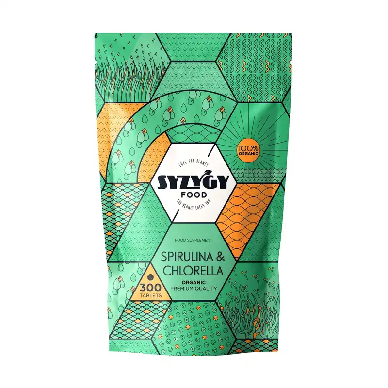 Organic Chlorella and Spirulina 300 tablets of 500mg Syzygy Get Yours