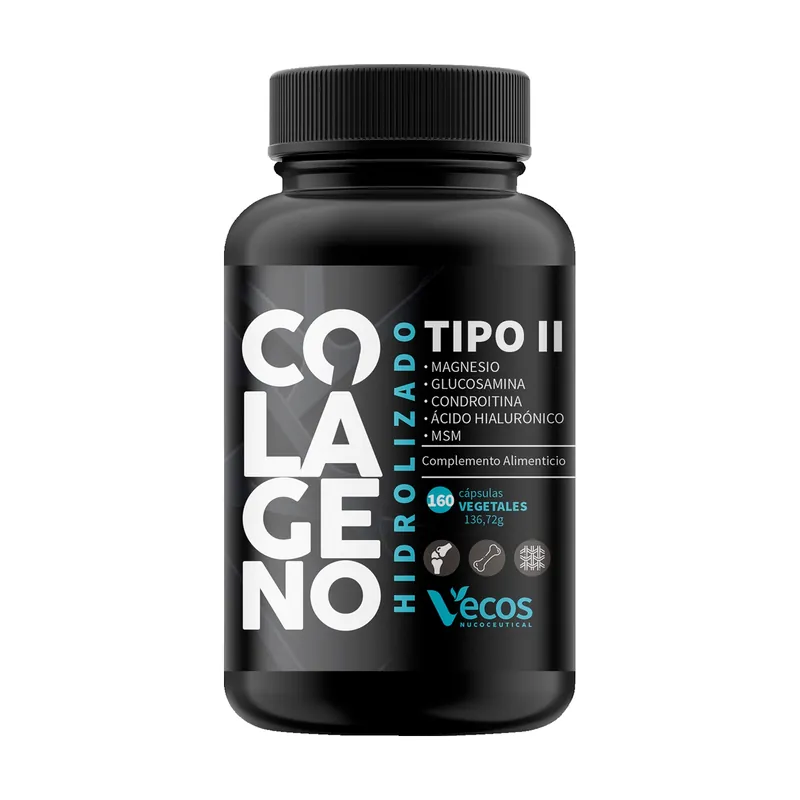 High Quality Hydrolyzed collagen type II 160 vegetable capsules Vecos