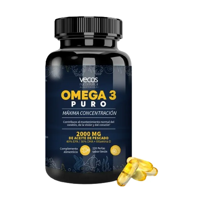 Pure Omega 3 120 softgels Vecos Same Day Shipping