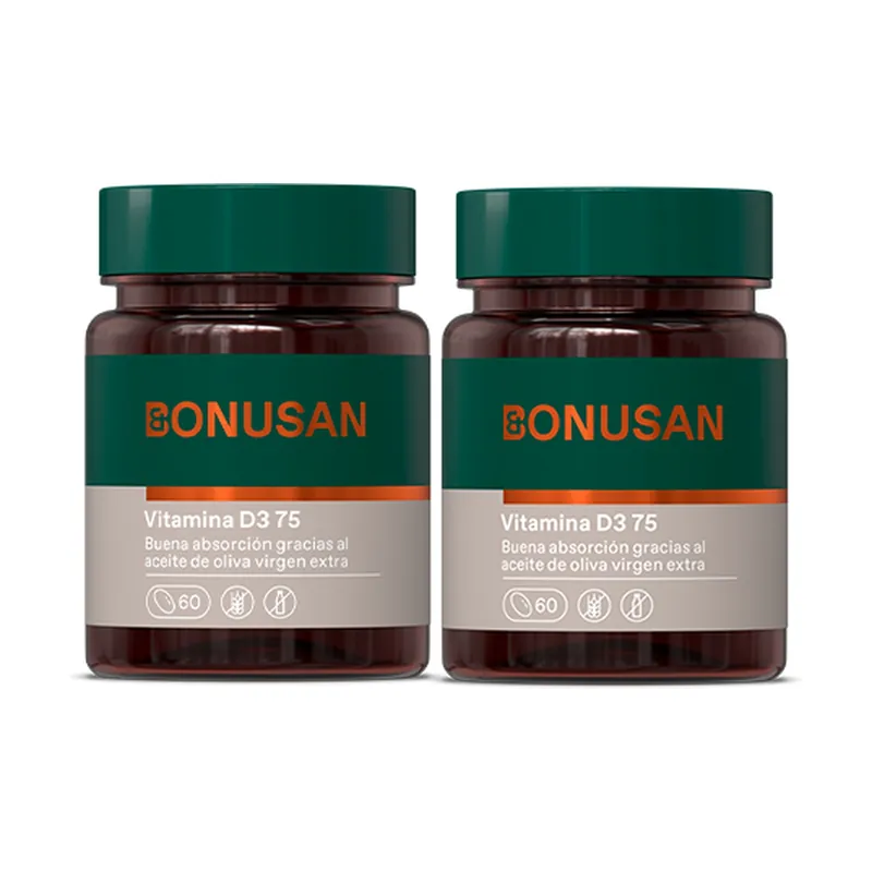 Vitamin D3 Pack 3000 IU 2x60 capsules of 75μg Bonusan One Day Deal
