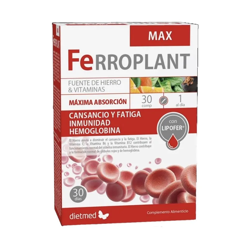 Ferroplant max source of iron and vitamins 30 tablets Dietmed Deal