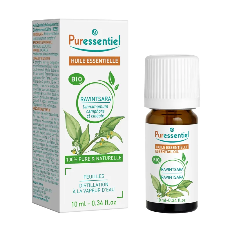 Organic Ravintsara Essential Oil 10 ml of essential oil Puressentiel Same Day Shipping