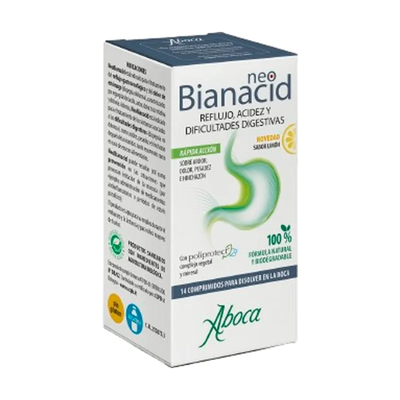 Fresh Stock Neobianacid (acidity, reflux, digestive difficulties) 14 tablets Aboca