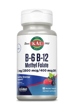 B6-B12 with methylfolate (homocysteine) 60 chewable tabletss Kal Professional Grade