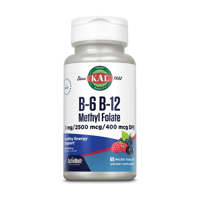 B6-B12 with methylfolate (homocysteine) 60 chewable tabletss Kal Professional Grade