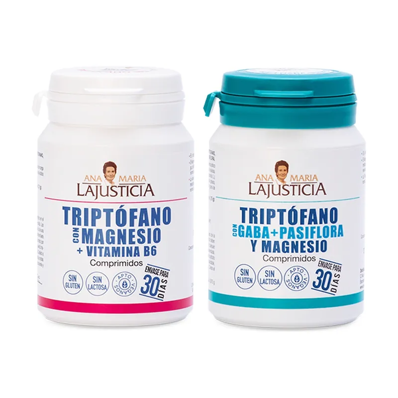 Best Seller Tryptophan with magnesium and Tryptophan with GABA pack 60 + 60 tablets Ana Maria Lajusticia®