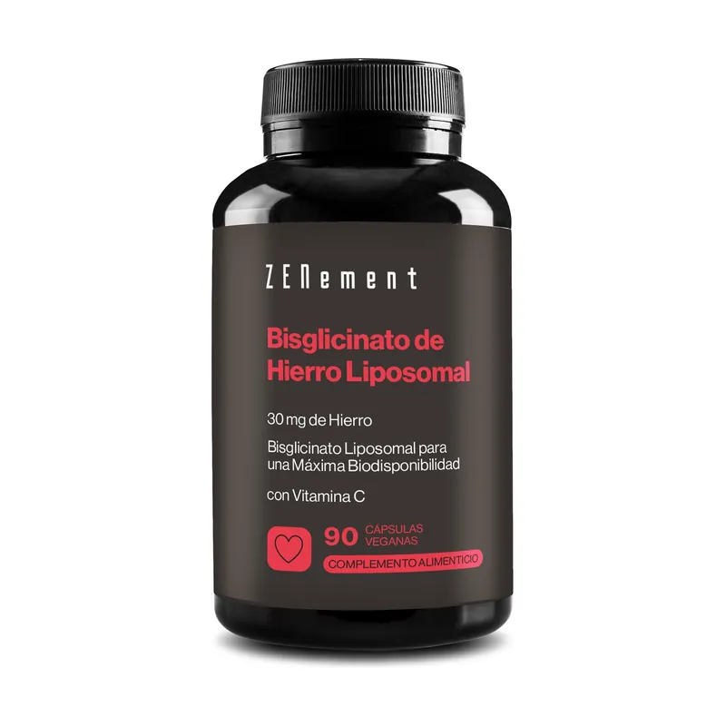 Trusted Brand Liposomal iron bisglycinate with vitamin c 90 vegetable capsules Zenement