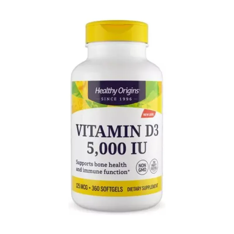 In Demand Vitamin d3 5000 iu 360 capsules of 125μg Healthy Origins