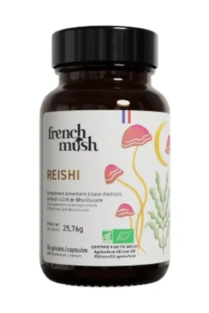 Reishi extract 56 capsules of 400mg French Mush Genuine