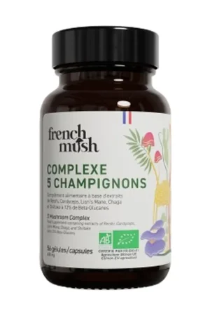 Free Returns 5 mushroom complex 56 capsules of 400mg French Mush