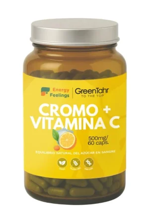 New Arrival Chromium + vitamin c 500mg 60 capsules of 500mg Energy Feelings