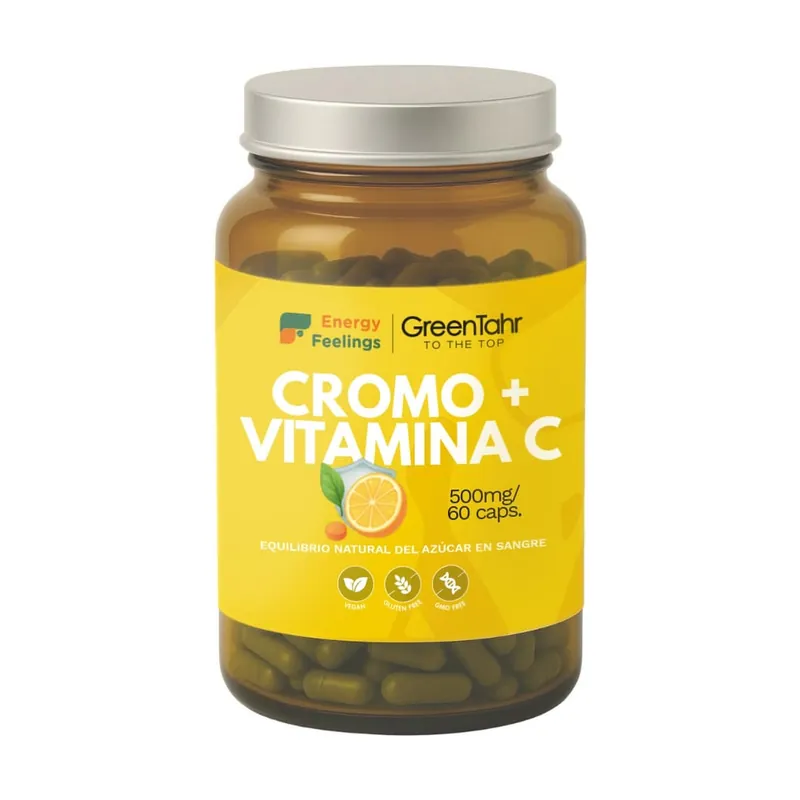 New Arrival Chromium + vitamin c 500mg 60 capsules of 500mg Energy Feelings